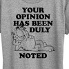 Women's - Garfield - Your Opinion Has Been Duly Noted Short Sleeve Graphic T-Shirt - 2 of 4