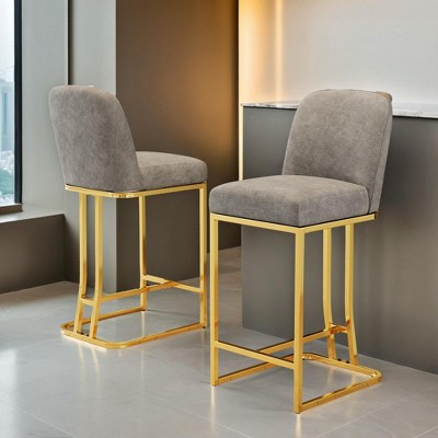 Bar Chairs Set of 2 Modern style bar chairs with simple design, Creative Design comfortable high stools - Leovsnove