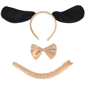 Skeleteen Childrens Puppy Dog Costume Set - Beige and Black - 1 of 4