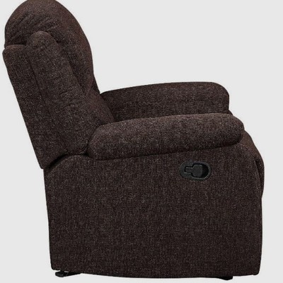 Madden Dark Brown Chenille Tufted Reclining Loveseat with Cup Holder