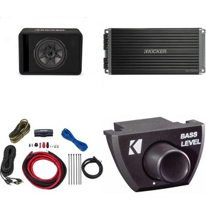 Kicker 48VCVR122 CompVR 12" in vented box, w/ 47KEY5001 Amp With Bass Knob, Amp Kit Bundle - 1 of 4