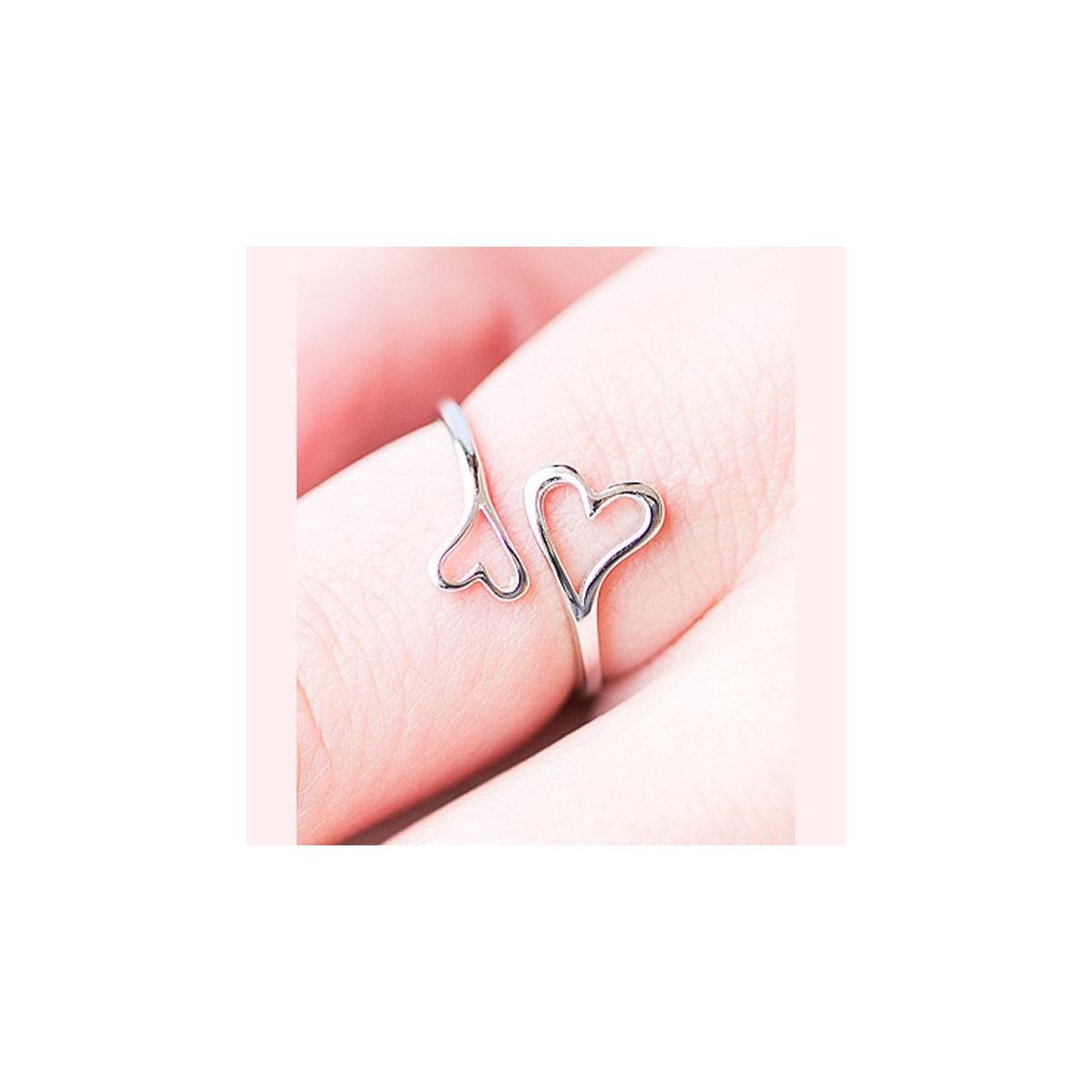 Sterling Silver Heart Bypass Ring - thumbnail 3
