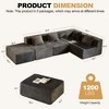 GDFStudio Hawthorne Modern 5-Seater Corduroy Upholstered L-Shaped Sectional Sofas - 3 of 4