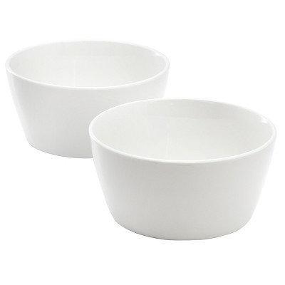 Gibson Selma 2 Piece 5.75 Inch Fine Ceramic Cereal Bowl Set in White