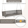 CAVINAS Patio Twin Size Garden Swing Bed,Wood Porch Swing with Ropes,Outdoor Swing for Backyard Garden - 4 of 4