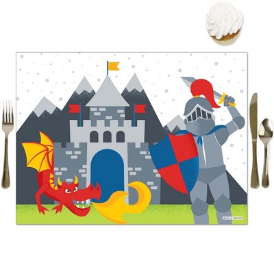 Big Dot of Happiness Calling All Knights and Dragons - Party Table Decorations - Medieval Party or Birthday Party Placemats - Set of 16