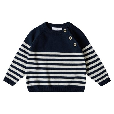 Stellou & Friends 100% Cotton Striped Long Sleeve Crew Neck