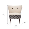 HomeRoots 30" Cream Charcoal and Brown Geometric Tufted Wingback Chair - 3 of 4