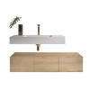 NicBex 47" Bathroom Floating Cabinet with Optional Sink,3-Door Decorative Floating Storage Cabinet for Bathroom,Natural Oak Wall Mounted Cabinet - 3 of 4