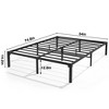 VECELO Twin/Full/Queen/King Metal Platform Bed Frame with Steel Slat Support, No Screws, Black - 3 of 4