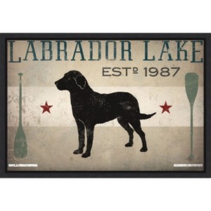 Amanti Art Labrador Lake by Ryan Fowler Canvas Wall Art Print Framed 23-in. x 16-in. - 1 of 4