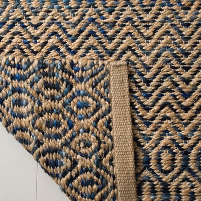 Cape Cod Navy and Natural Handwoven Geometric Area Rug