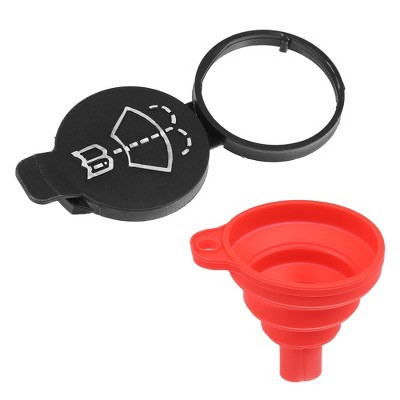 Unique Bargains Windshield Washer Fluid Reservoir Bottle Tank Cap with  Rubber Water Funnel Set for Buick Encore Black Red 1 Pc