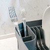 OU Dish Drying Rack for Kitchen Counter, Freestanding Plastic Dish Strainer with Utensil Holder, Compact Dish Drain for Plates, Cups & Cutlery - 4 of 4