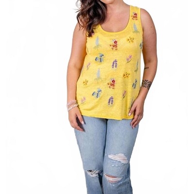 Women's Wo's Linen Jersey Embroidered Tank - PAPARAZZI