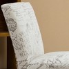 Roundhill Furniture Botticelli English Letter Print Fabric Armless Accent Chair, Beige - 4 of 4