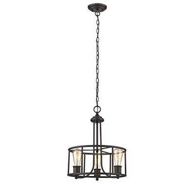 Chloe Lighting Elissa Transitional 3 Light Rubbed Bronze Ceiling Pendant 15" Wide