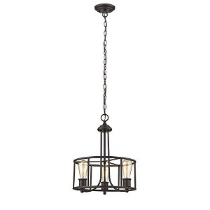 Chloe Lighting Elissa Transitional 3 Light Rubbed Bronze Ceiling Pendant 15" Wide - 1 of 3