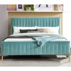 Omax Decor,Julia Wood and Fabric Upholstered Queen Platform Bed - 4 of 4