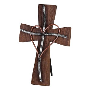 Dicksons Inspirational Standing Tabletop Cross Figurine 5 x 7.5 Resin Praying Couple Grace and Gratitude - 1 of 1