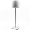 National Brand Portable and Rechargeable LED Touch Lamp with Circular White Metal Shade - 2 of 3