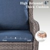 SUGOLD 3-Seater Wicker Patio Conversation Set with 2 Ottomans, Weather-Resistant Outdoor Rattan Furniture with Blue Cushions - 3 of 4