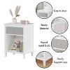QingMoon Modern Nightstand, with Open Storage Shelf, Wood End Side Table Toddler Nightstand, for Bedroom Living Room - 4 of 4