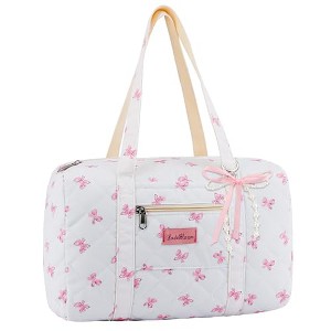 Coquette Bag with Ribbon Pearl Bow - Pink Bow Tote Bags Cute Travel - 1 of 4