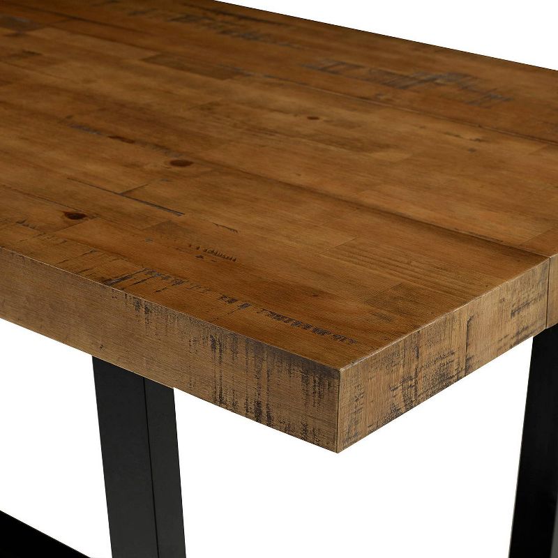 72" Modern Farmhouse Solid Wood Distressed Plank Top Dining Table - Saracina Home, 5 of 9
