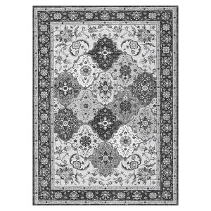 Washable Vintage Oriental Rug Non Slip Low Pile Rug Soft Throw Floor Cover Foldable Indoor Carpet for Living Room Bedroom Nursery - 1 of 4