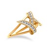 14K Yellow Gold Plated Silver 1/4 Cttw Diamond Interlocking Bypass Ring - 3 of 4
