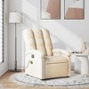 vidaXL Massage Recliner Chair, Adjustable Backrest/Footrest, Cream Fabric Reclining Sofa - White - 2 of 4