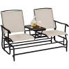 Tangkula Patio Loveseat Rocking 2 Person Outdoor Double Glider Chair With Center Table - 3 of 4