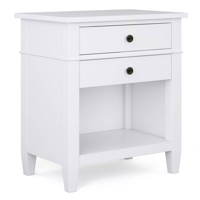 Stella Trading Bedside Table, Wood, White, 28 x 39 x 41 cm