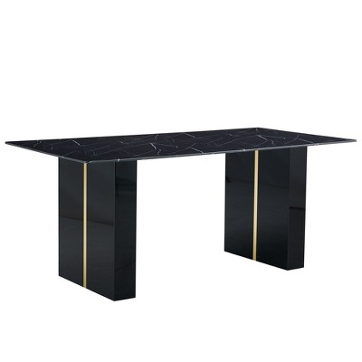 NicBex 71 Inch Rectangle Dining Table with Patterned Tabletop and MDF Legs for 6 to 8,Living Meeting Room
