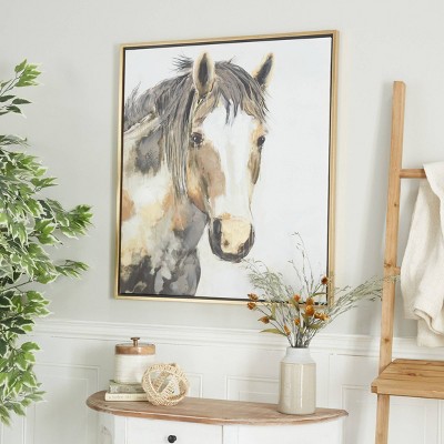 Wall Art Design Beige and Copper color horse, Oil Painting Print on popular Canvas or Fine Art Paper, Domesticated Horse Print Wall Art, Boho Decor