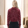 Anna-Kaci Women's Sequin Zip-Up Bomber Jacket with Ribbed Trim and Long Sleeves - 4 of 4