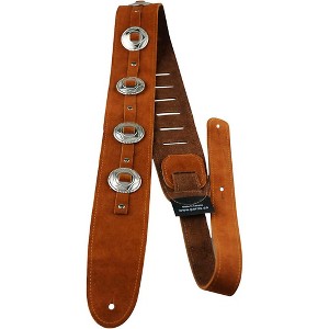Perri's 2.5" Suede Guitar Strap with Conchos Tobacco - 1 of 1