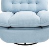 Okak Elegant Swivel Recliner Adjustable Chair Accent Chair with Soft Cushion Chenille Glider Chair Sofa with Metal Round Base for Lounge Bedroom, Blue - 3 of 4