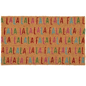 Shiraleah "FA LA LA" Holiday Doormat - 1 of 2