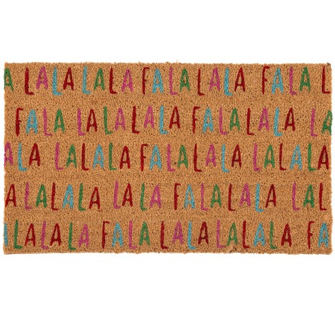 Shiraleah "FA LA LA" Holiday Doormat - image 1 of 2