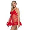 Felina - Veil Tulle Ruffle Babydoll & Mesh G-String Lingerie Set - 2 of 3