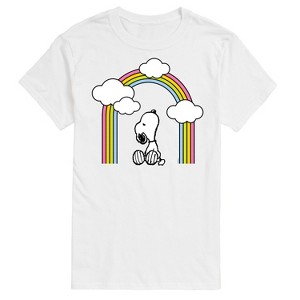 Men's - Peanuts - Snoopy Looking Up Rainbow Short Sleeve Graphic T-Shirt - 1 of 4