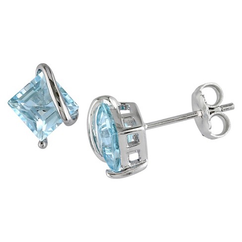 Sterling silver Blue Topaz stud earrings