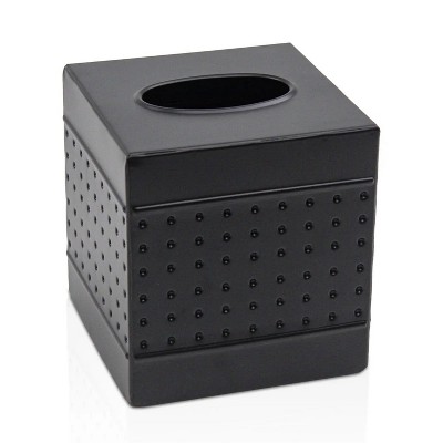 LunaLulinlk Metal Tissue Box Cover, Elegant Black Holder & Dispenser, Rust-Resistant Decorative Square Tissue Box