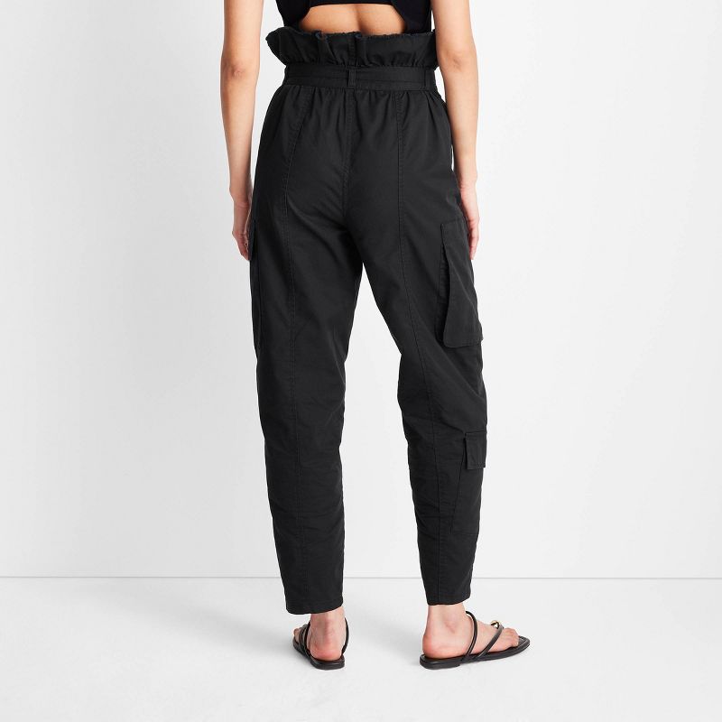 Women's High-Waisted Fold Over Cargo Pants - Future Collective™ with Jenny K. Lopez Black, 2 of 5
