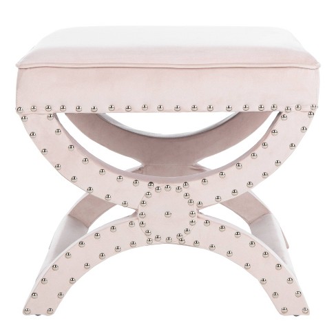 Mystic Ottoman Silver Nail Heads Blush Pink Safavieh Target