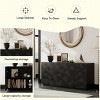 KWPZQEB 59.8" W Accent Sideboard, Wooden Coffee Bar Cabinet with 4 Water Ripple Design Doors & Adjustable Shelf, Entertainment Center for Living Room - 4 of 4