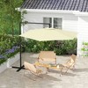 TiramisuBest 9ft Ruffled Patio Umbrella with Push Button Tilt, Crank, Tassles & 8 Ribs for Garden, Deck - Dark Gray - 2 of 4