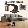 Dewdrop Cloud Sectional Grey Couch ,Modern Modular Sofa with Deep Seat, Upholstered Couches for Living Room Bedroom,No Assembly Required - 4 of 4